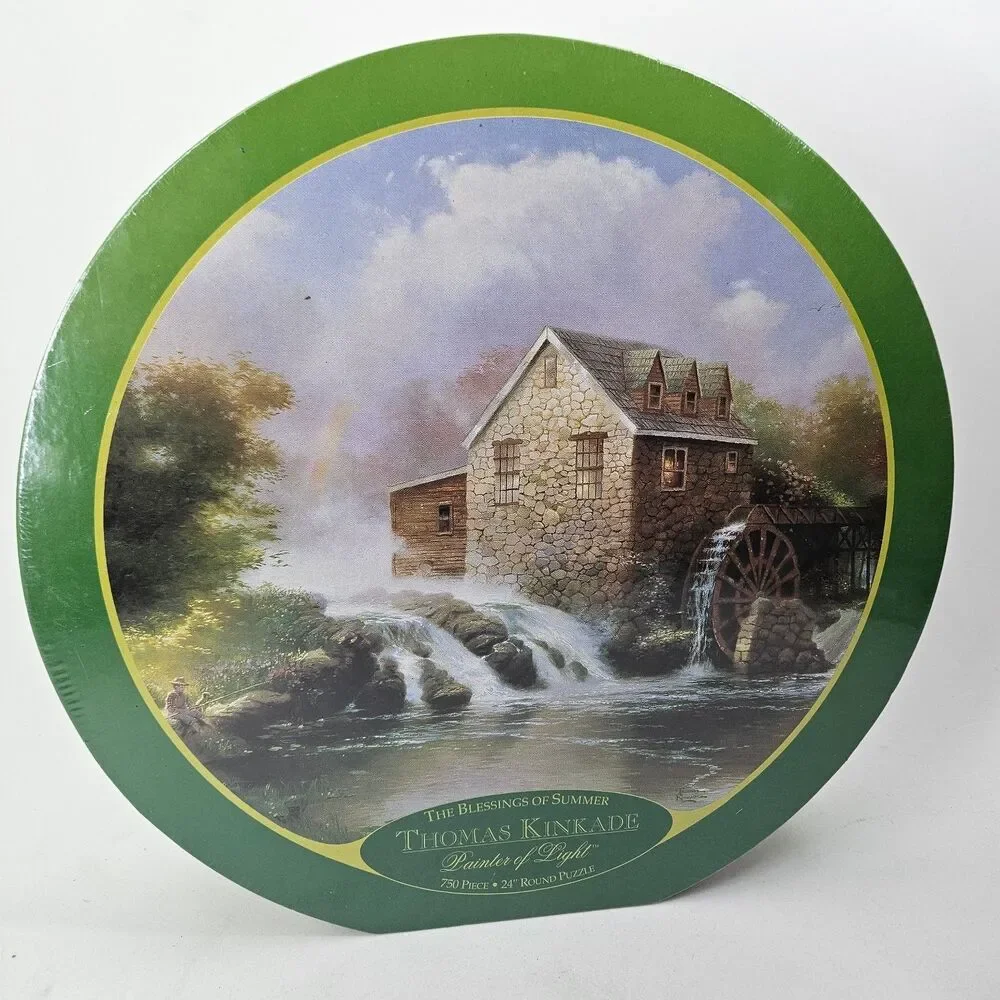 Thomas Kinkade The Blessings of Summer 750 Piece Round Jigsaw Puzzle Ceaco 1999